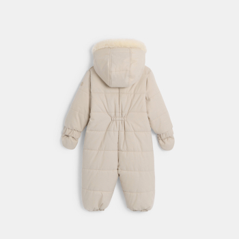 معطف أفرول مبطن ودافئ، بلون البيج للرضع من كلا الجنسين